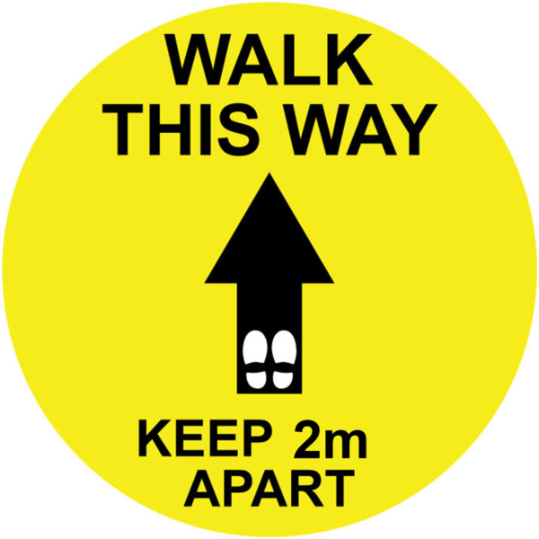 Pack of 14 - 250mm Commercial Grade Yellow Walk This Way - Flag Signs ...